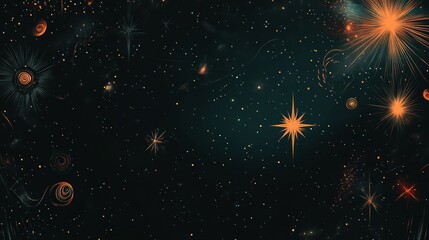 Wall Mural - Starry Night Sky - Abstract Cosmic Art
