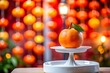 © Jason - tangerine on plate with festive red background. Lunar new year