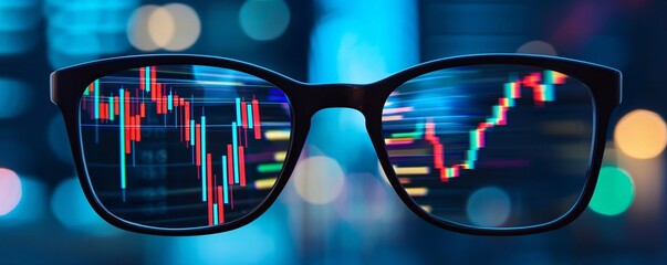 Wall Mural - an economist using augmented reality to forecast inflation trends and risks