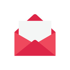 envelope with letter icon in flat style. email document vector illustration on isolated background. 