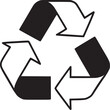 © Sr Desgin  - Minimalist recycling symbol with black triangular arrows in vector design