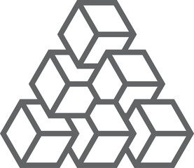 Abstract cube logo with impossible geometry. Isometric figure emblem