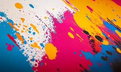 Aufkleber - Abstract Multicolored Paint Splatter Art with Energetic Artistic Expression : Generative AI