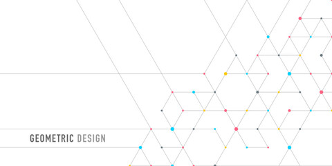Wall Mural - abstract vector background with simple geometric figures and dots. graphic design element and polygo