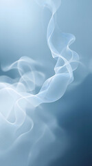 Wall Mural - delicate wisps of white fog dance across a soft gradient of muted blues, evoking serenity and calmne