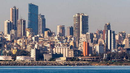 beirut capital view from dbayeh, lebanon