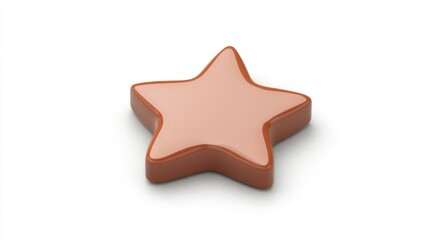 Fototapete - A smooth, brown star-shaped object, possibly a toy or decorative item.