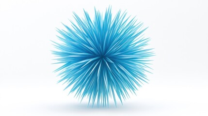 Aufkleber - A spiky blue abstract design resembling a 3D starburst or sea urchin.