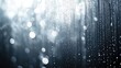 © AbstractAI - Silver Glittering Rain Curtain Background with Bokeh Effects and Soft Focus, Featuring Empty Space for Text or Design Elements