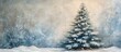 © CreativeBro - Snowy Winter Landscape Featuring a Beautifully Decorated Christmas Tree with Subtle Blue and White Background