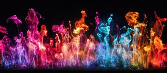 Colorful abstract representation of fireworks exploding in a night sky for festive celebrations and events