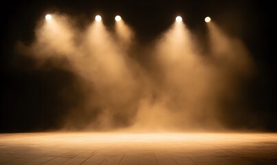 Wall Mural - setting up a stage without actors illuminated by light and smoke, generative ai