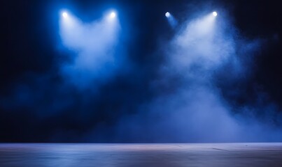 Wall Mural - setting up a stage without actors illuminated by light and smoke, generative ai