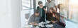 © peopleimages.com - Business people, planning and office tablet, digital consultant and agency staff. Collaboration, banner and professional group with tech, paperwork and data search together with work diversity