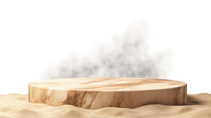 Leinwandbilder - Artistic wooden display platform studio setting digital rendering minimalist style