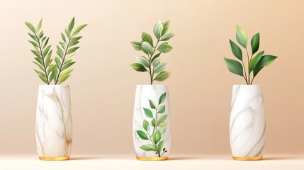 Poster - Elegant indoor plants arrangement minimalist home decor still life photography bright atmosphere