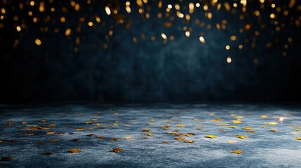 Aufkleber - Celebratory golden confetti studio space digital art festive atmosphere close-up view joyful concept
