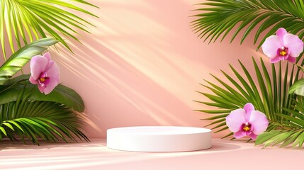 Poster - Tropical floral arrangement elegant studio digital art bright atmosphere close-up view