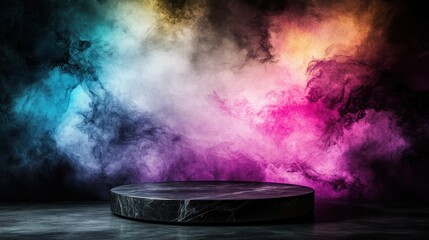 Poster - Dynamic light show stage abstract colorful background digital art creative space artistic viewpoint
