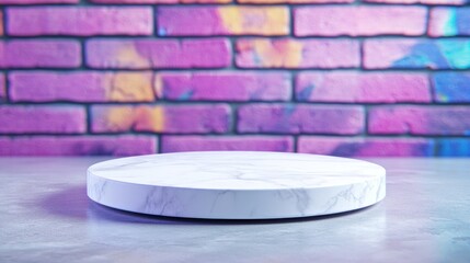 Leinwandbilder - Showcasing minimalist marble platform studio setting product photography modern aesthetic