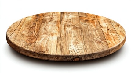 Poster - Rustic wooden round table modern dining room furniture design minimalist style close-up natural aesthetics