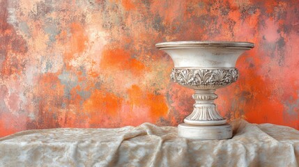 Poster - Elegant decorative urn on textured surface artistic setting home decor close-up view