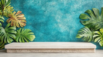 Poster - Tropical leaf decor display indoor space home design vibrant environment aesthetic viewpoint