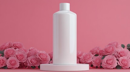 Leinwandbilder - Product display floral background photography studio environment minimalist concept