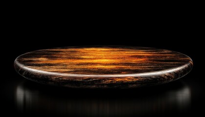 Poster - Artistic wooden surface display studio photography dark background close-up aesthetic appeal