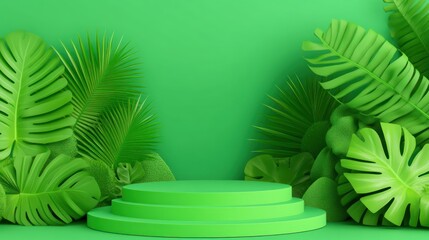 Poster - Lively green plant showcase studio setting photography indoor environment close-up view
