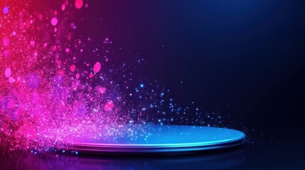Aufkleber - Dynamic colorful particles burst digital studio graphic design abstract environment close-up view for seo impact