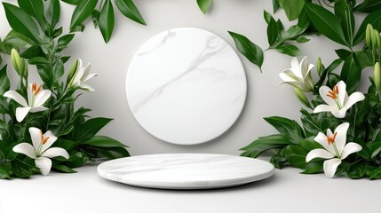 Poster - Elegant floral presentation minimalist studio digital artwork serene atmosphere close-up view nature inspired