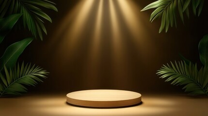 Poster - Spotlight on minimalist stage tropical vibes studio setting modern design conceptual art