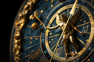 Wall Mural - astrological composition with zodiac circle in signs and symbols