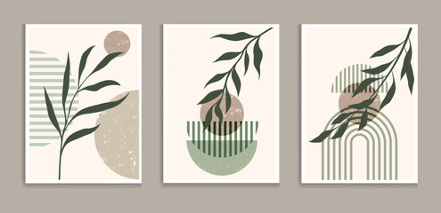 Wall Mural - green wall art geometric green wall decor boho wall decor vector