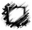 © feroz - Brush strokes charcoal frame grunge aesthetic. diagonal lines monochrome palette border. sharp angles abstract rough lines. sharp contrasts lines transparent.