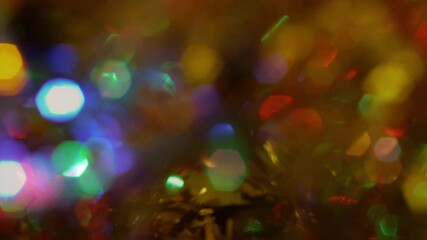 Wall Mural - christmas lights loop christmas tree lights moving past the camera. loops.