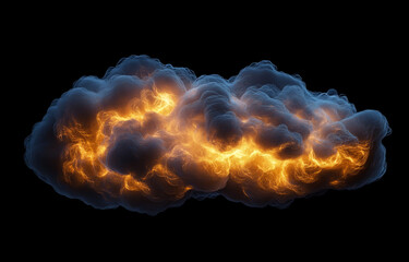 Wall Mural - isolated lightning on a black background, 3d rendering illustration, banner design with lightning co