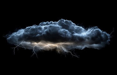 Wall Mural - isolated lightning on a black background, 3d rendering illustration, banner design with lightning co