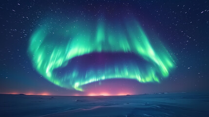 Wall Mural - Beautiful auroras accompanied a huge and beautiful starry sky. A starry sky conceals nothing. The picture should have layers, a sense of depth, a sense of detail, high-definition.
