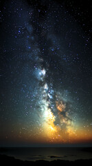 Wall Mural - Beautiful auroras accompanied a huge and beautiful starry sky. A starry sky conceals nothing. The picture should have layers, a sense of depth, a sense of detail, high-definition.