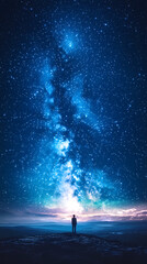 Wall Mural - Beautiful auroras accompanied a huge and beautiful starry sky. A starry sky conceals nothing. The picture should have layers, a sense of depth, a sense of detail, high-definition.