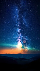 Wall Mural - Beautiful auroras accompanied a huge and beautiful starry sky. A starry sky conceals nothing. The picture should have layers, a sense of depth, a sense of detail, high-definition.