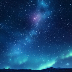 Wall Mural - Beautiful auroras accompanied a huge and beautiful starry sky. A starry sky conceals nothing. The picture should have layers, a sense of depth, a sense of detail, high-definition.