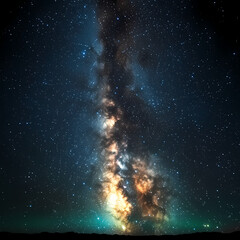 Wall Mural - Beautiful auroras accompanied a huge and beautiful starry sky. A starry sky conceals nothing. The picture should have layers, a sense of depth, a sense of detail, high-definition.