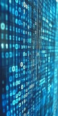 binary blue digital code abstract background, technology hacking concept