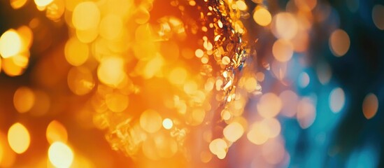 Poster - Colorful vertical backdrop with soft bokeh effect showcasing vibrant hues of orange and blue for creative design projects