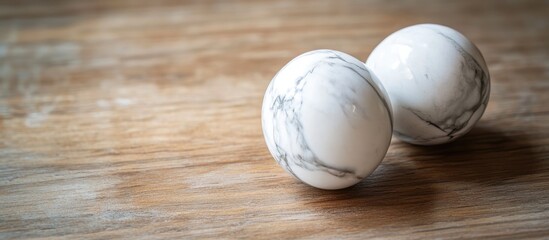 Aufkleber - Elegant marble Easter eggs displayed on a rustic wooden surface showcasing luxury and craftsmanship for festive decor and celebration.