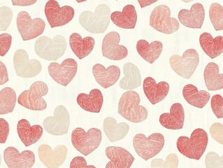 Sticker - Red and White Hearts Background