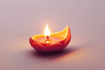 Wall Mural - Lit Candle Tabletop